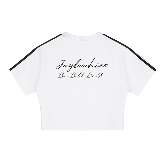 Taped Cooling Performance Crop Top - White