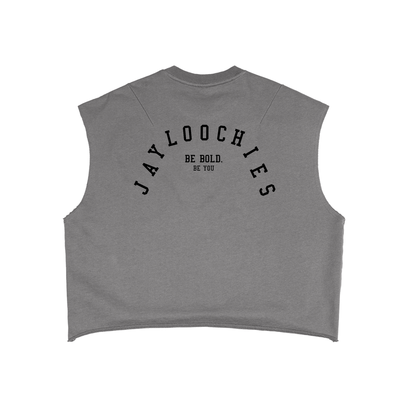 Dark Gray French Terry Boxy Cropped Tank