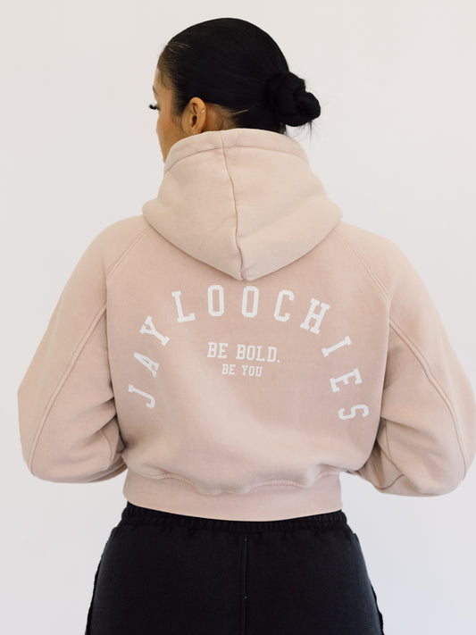 Snow Washed Cropped Hoodie - Women's