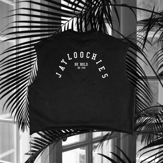 Black French Terry Boxy Cropped Tank