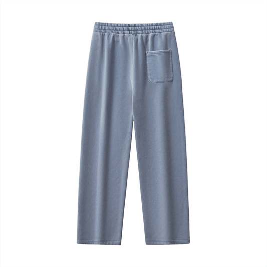 BBBY Blue Frayed Enzyme Washed Fleece Sweatpants