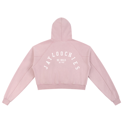 Snow Washed Cropped Hoodie - Women's