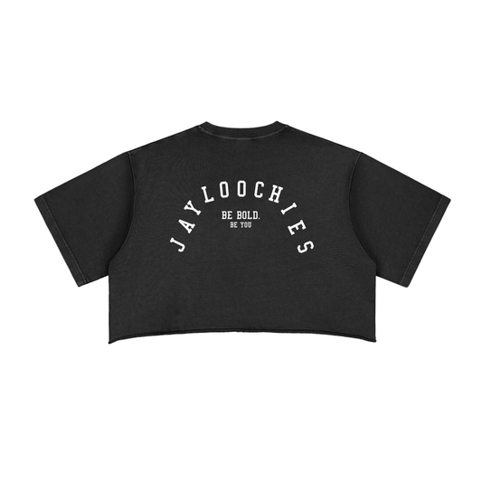 Snow Washed Raw Edge Crop Top