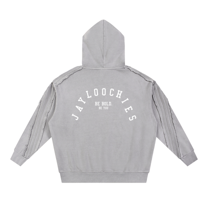 Raw Edge Pull Over Hoodie