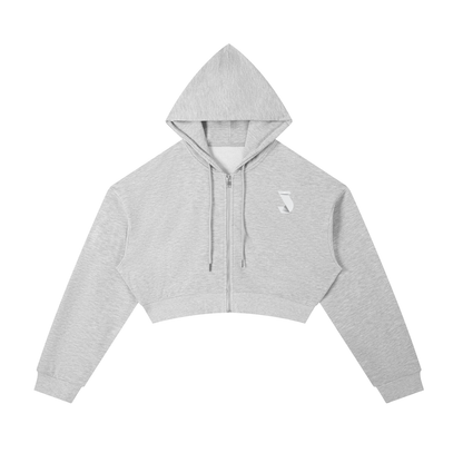 Essential Cropped Zip-Up Hoodie