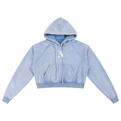 Snow Washed Cropped Hoodie - Women's