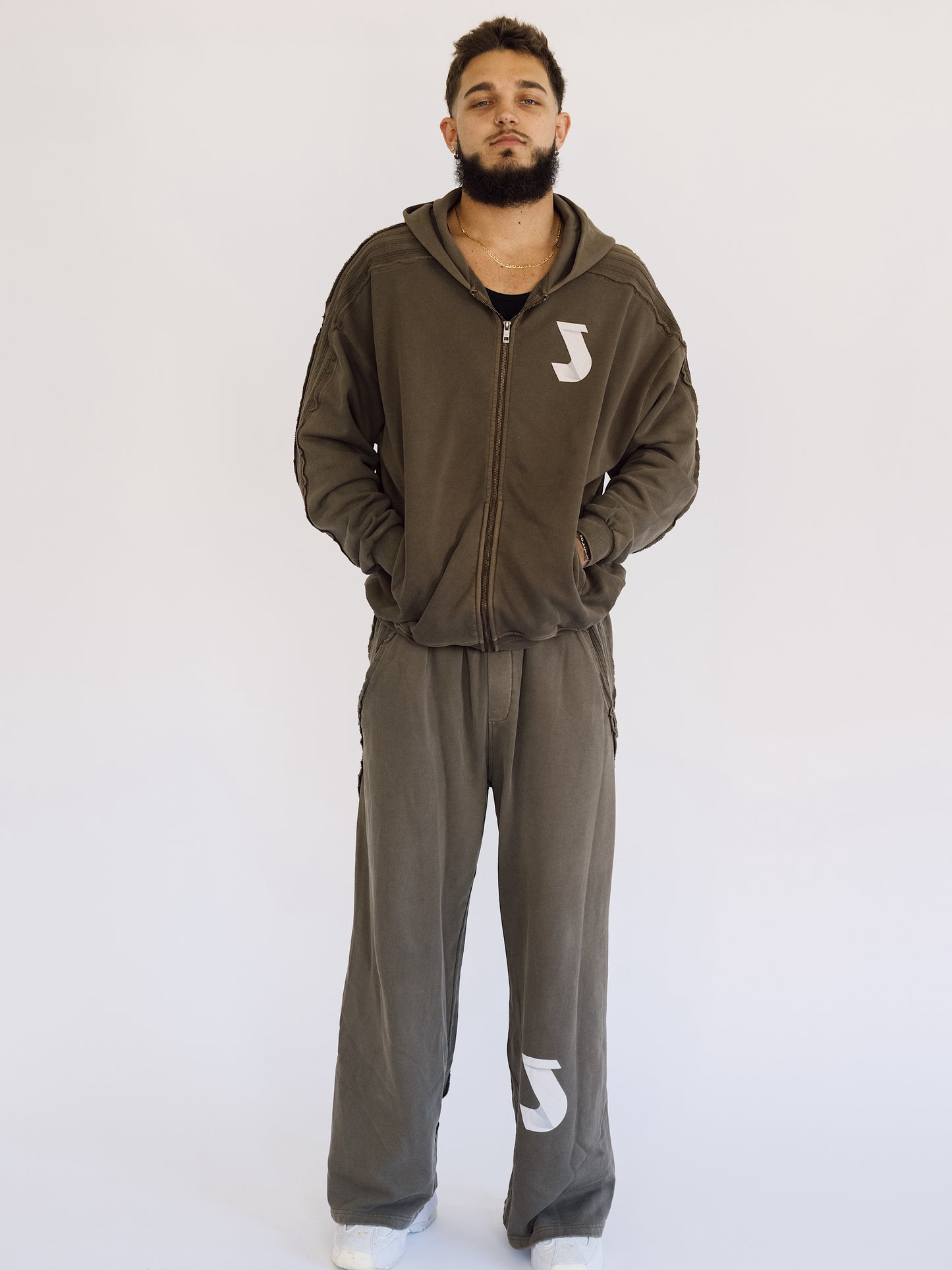 Raw Edge Full Set (Zip-up Hoodie + Sweatpants)