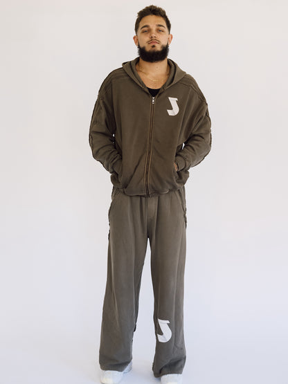 Raw Edge Full Set (Zip-up Hoodie + Sweatpants)