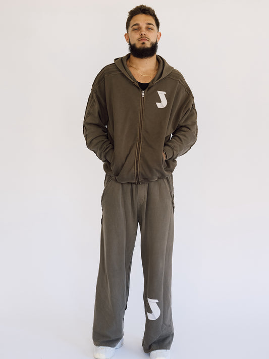 Raw Edge Full Set (Zip-up Hoodie + Sweatpants)