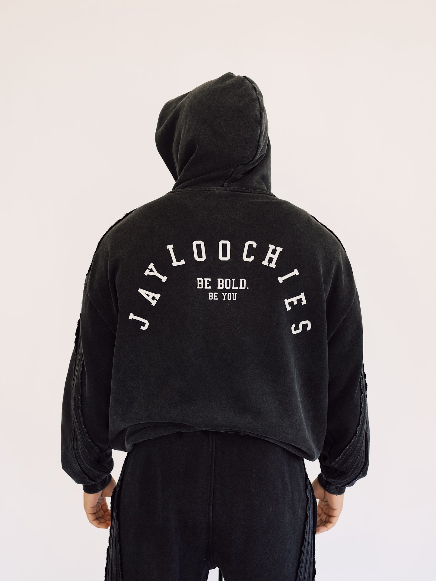 Raw Edge Zip-up Hoodie
