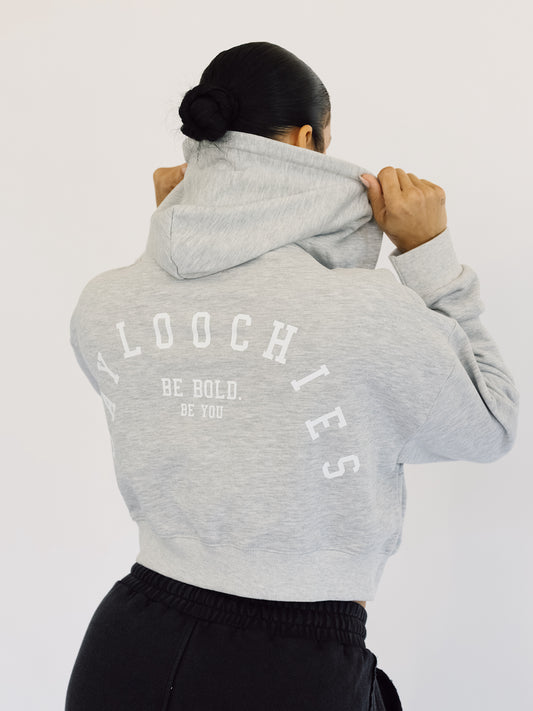 Essential Cropped Zip-Up Hoodie