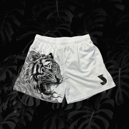 White Tiger Inner Beast Mesh Shorts