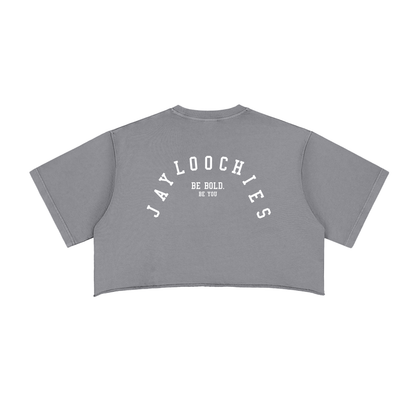 Snow Washed Raw Edge Crop Top