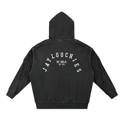 Raw Edge Pull Over Hoodie