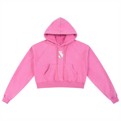 Snow Washed Cropped Hoodie - Women's