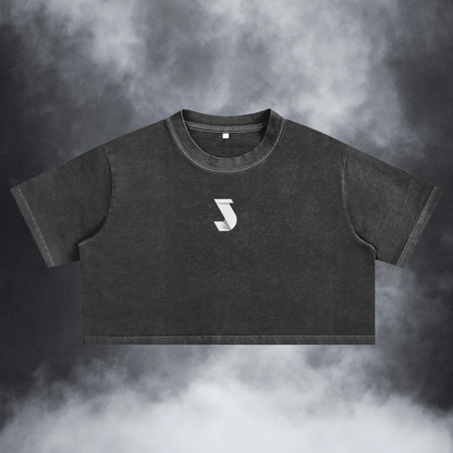 Women Snow Washed Crop Top